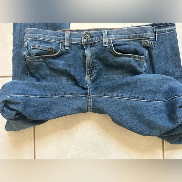 rag & bone Jeans Kick Pleat Flare Straight Leg Raw Hem Fray Bell Wide Vintage - Picture 11 of 11